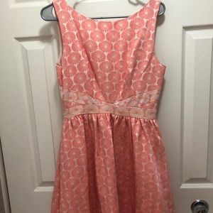 Peach and coral summer dress